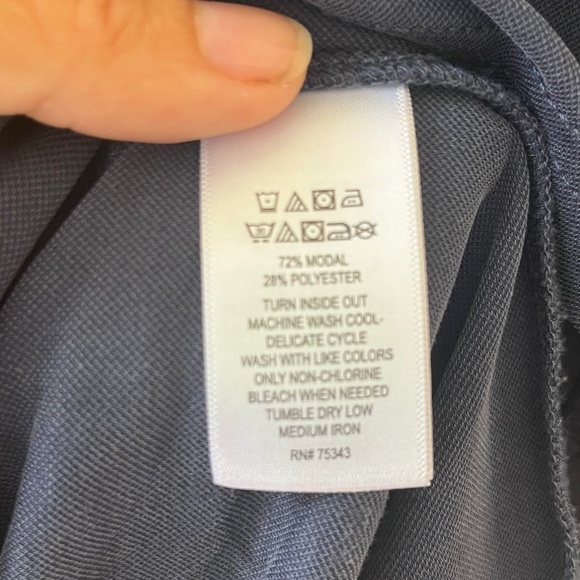 Sigrid Olsen Sz L Navy Mini Dress Sundress Loose Athletic Stretch Front Pockets - Picture 7 of 7